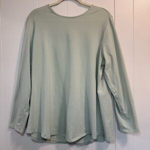 PureJill Woman’s Extra Large Long-Sleeve Shirttail Tee 95% Pima Cotton